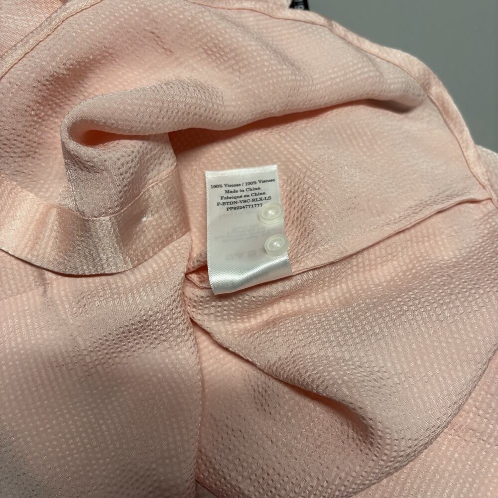 Everlane Shirt Women 6 Pink Textured Button Down Long Sleeve Relaxed Viscose NWT - Picture 12 of 13